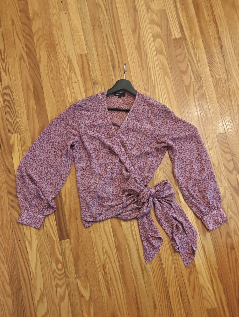 Bardot Pink Floral Print Wrap Blouse